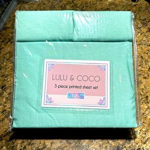 LULU & COCO Teal - 3 Piece Sheet Set